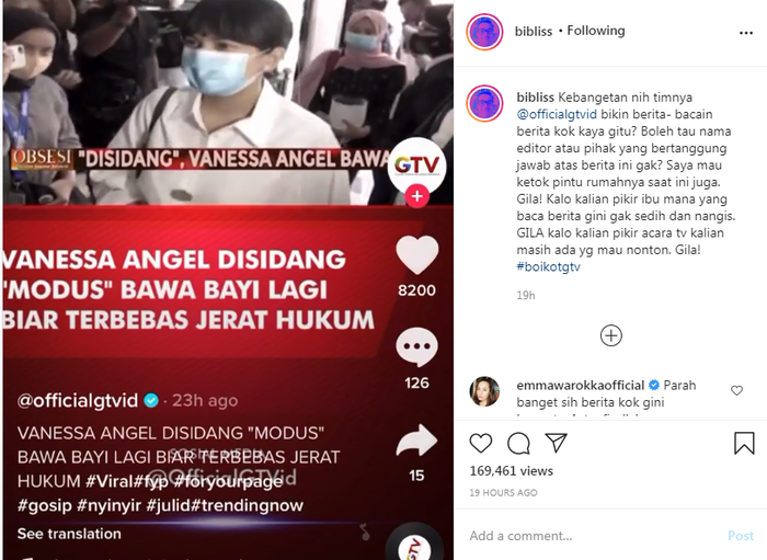 Pemberitaan tentang Vanessa Angel bawa bayi ke persidangan.