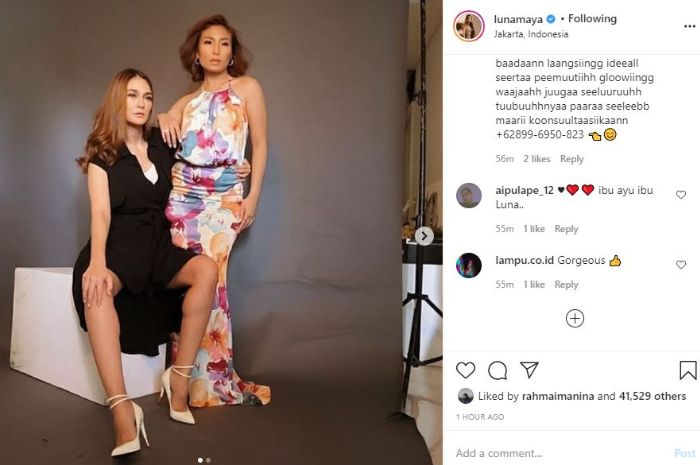 Potret Luna Maya dan Ayu Dewi.