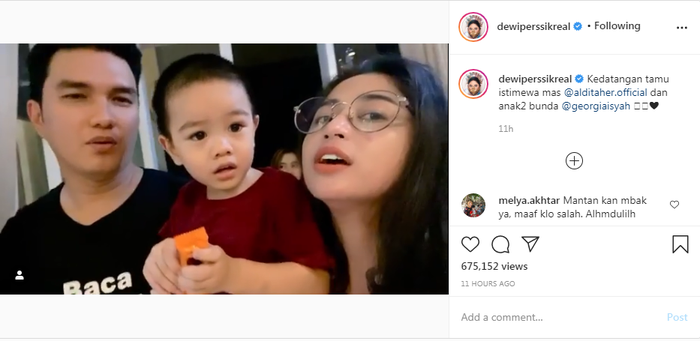 Dewi Perssik bersilaturahmi dengan mantan suaminya, Aldi Taher.