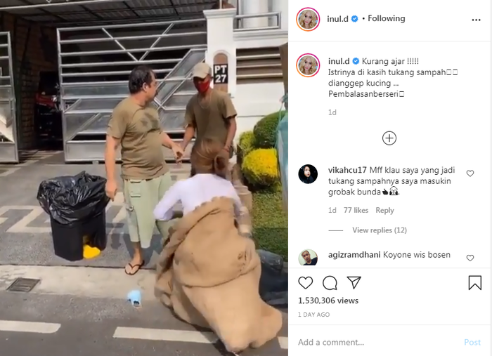 Aksi kocak Inul Daratista dan Adam Suseno hibur warganet.