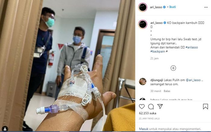  Ari Lasso dilarikan ke rumah sakit.