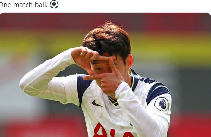 Penyerang Tottenham Hotspur, Son Heung-Min, melakukan selebrasi dalam laga Liga Inggris kontra Southampton di Stadion St. Mary's, Minggu (20/9/2020).