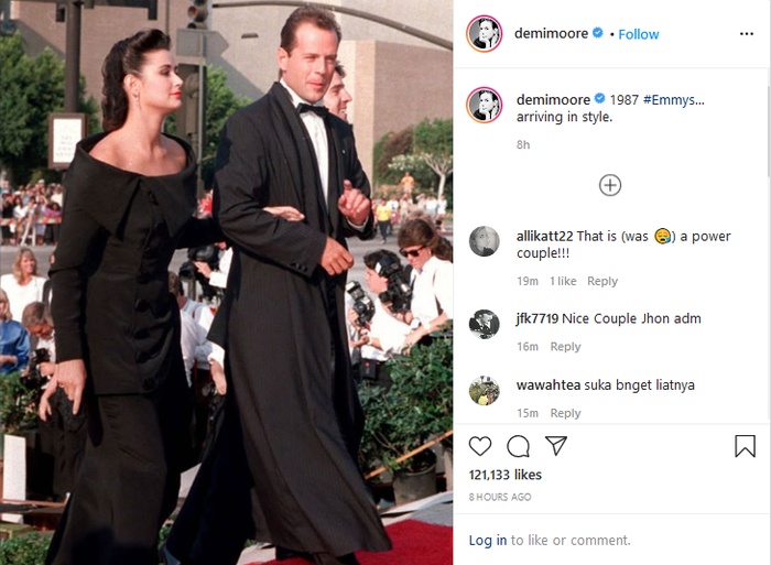 Demi Moore dan Bruce Wills dalam Emmy Award 1987