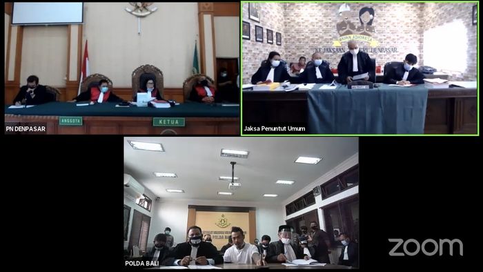 Sidang virtual Jerinx SID, Selasa (22/9/2020).
