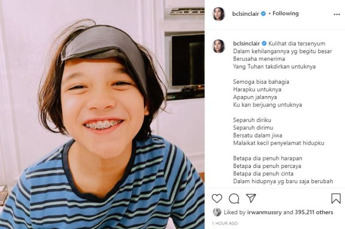  Puisi sekaligus pesan haru BCL untuk Noah Sinclair