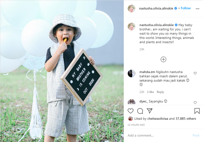Nastusha tak sabar menunggu kelahiran adik laki-lakinya.