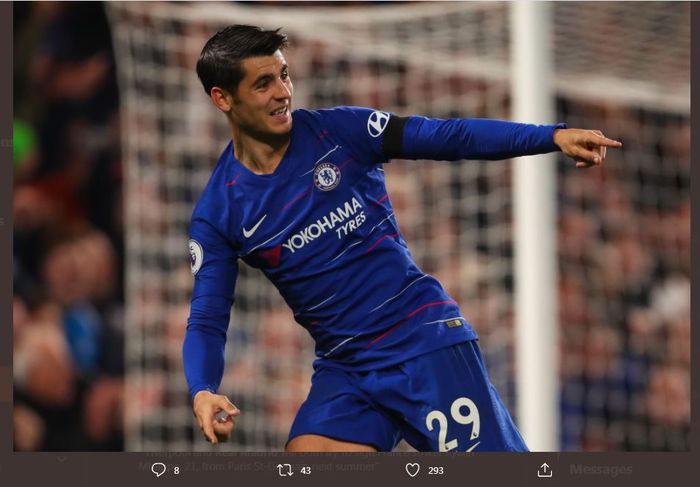 Alvaro Morata saat berseragam Chelsea.