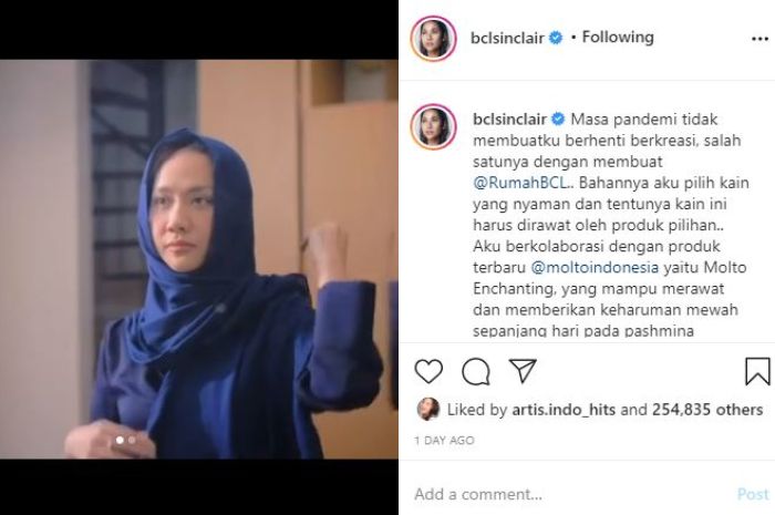 Potret cantik Bunga Citra Lestari dalam balutan hijab.
