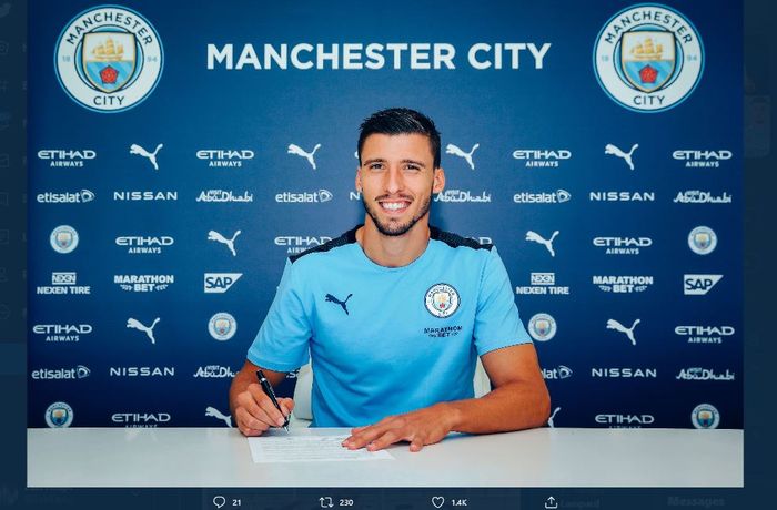 Ruben Dias resmi menjadi pemain Manchester City.