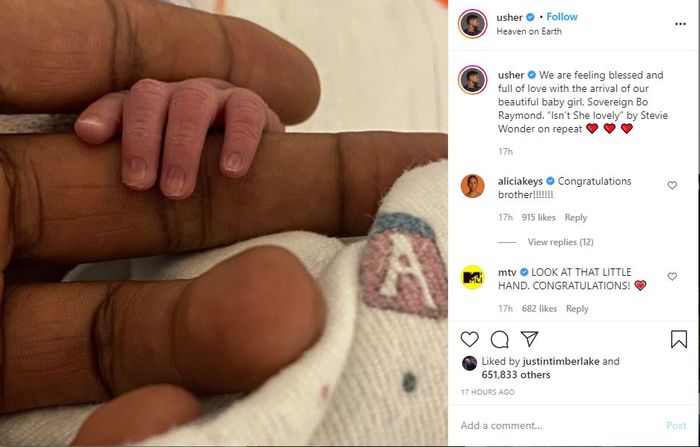 Usher kabarkan kelahiran anak ketiganya. 