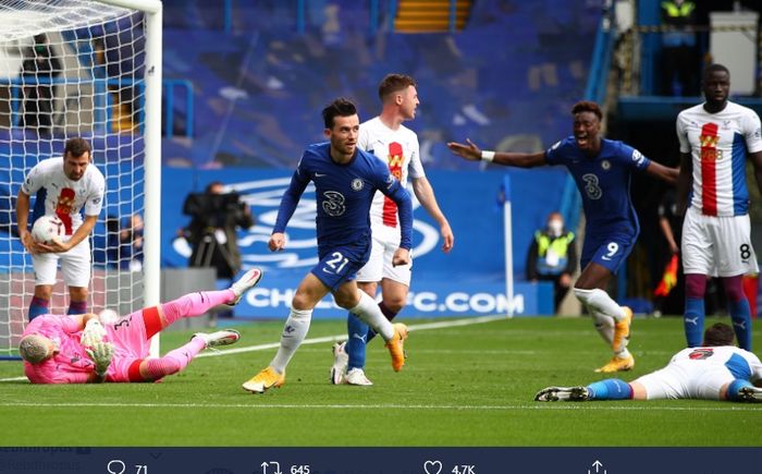 Rekrutan anyar Chelsea, Ben Chilwell, sukses mencetak 1 gol dan 1 assist dalam laga debutnya di Liga Inggris bersama The Blues melawan Crystal Palace, Sabtu (3/10/2020) pukul 18.30 WIB.