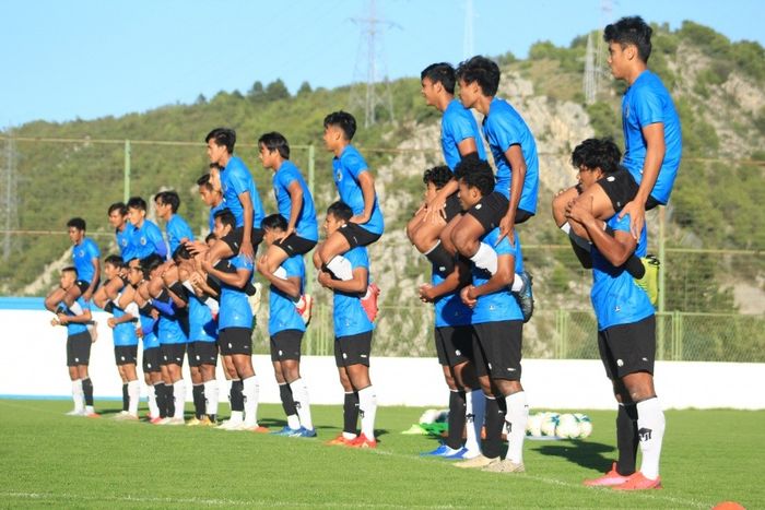 Skuad timnas U-19 Indonesia saat menjalani Pemusatan Latihan (TC) di Kota Split, Kroasia.