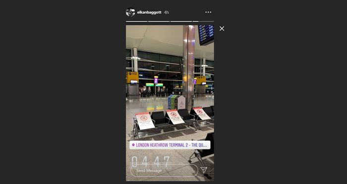 Elkan Baggott di Bandara Heathrow, London, usai menjalani debut di Ipswich Town (7/10/2020).