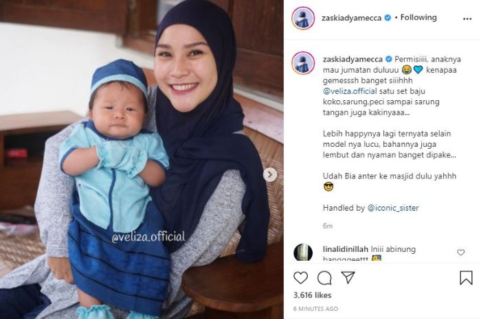 Potret Zaskia Adya Mecca bersama baby Bhaj Kama Bramantyo