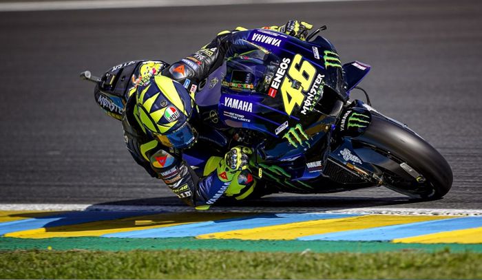 Valentino Rossi melaju kencang dalam kualifikasi MotoGP Prancis 2020, Sabtu (10/10/2020).