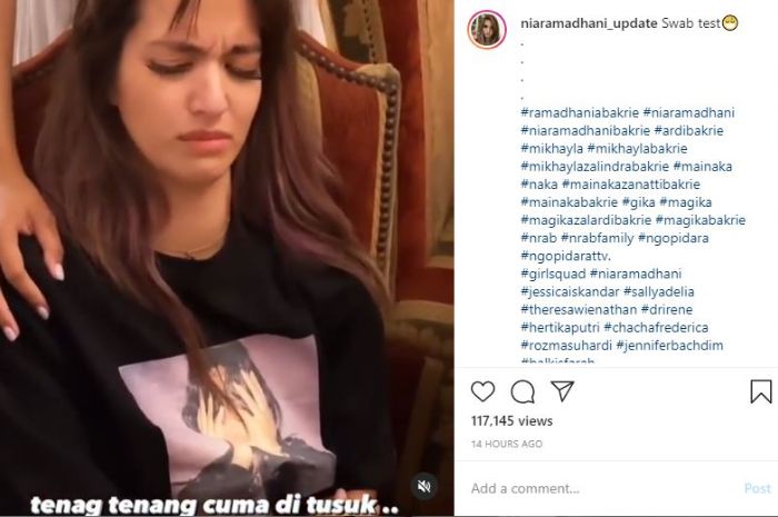 Momen Nia Ramadhani saat menjalani rapid test dan swab test covid-19.