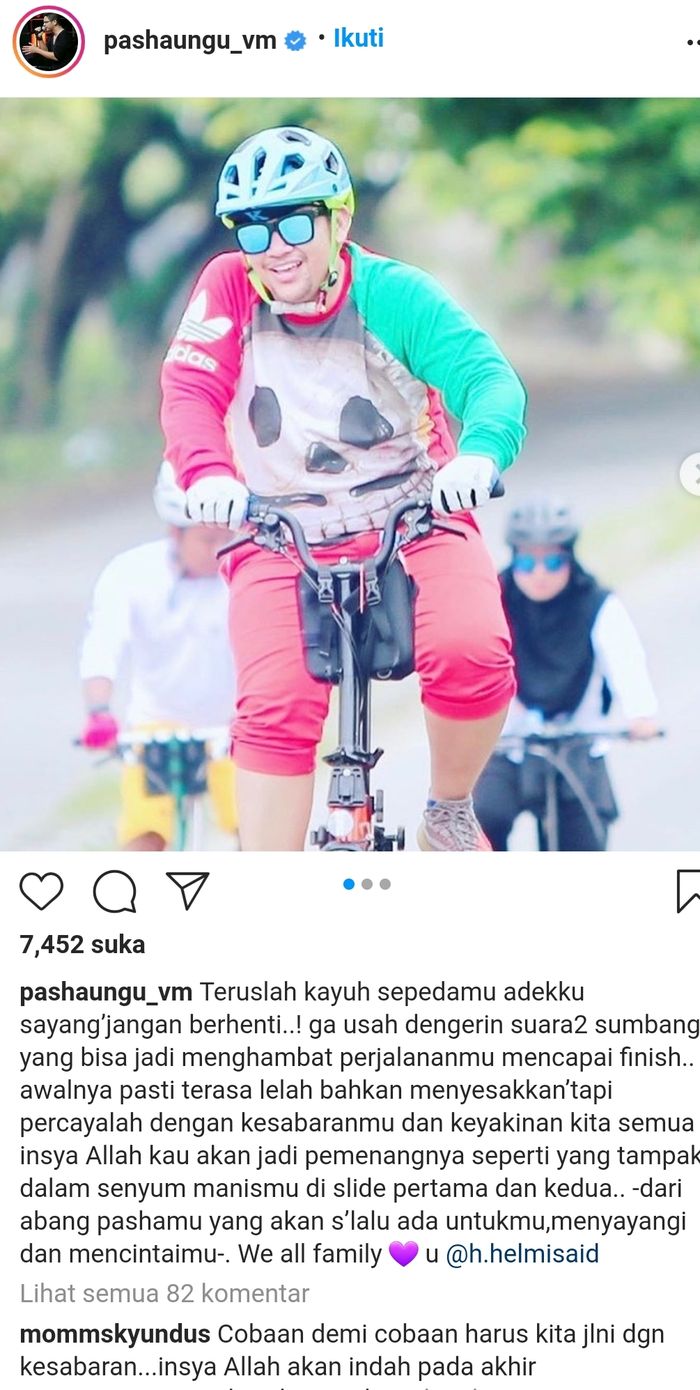 Pasha Ungu langsung memberikan semangat untuk sang adik.