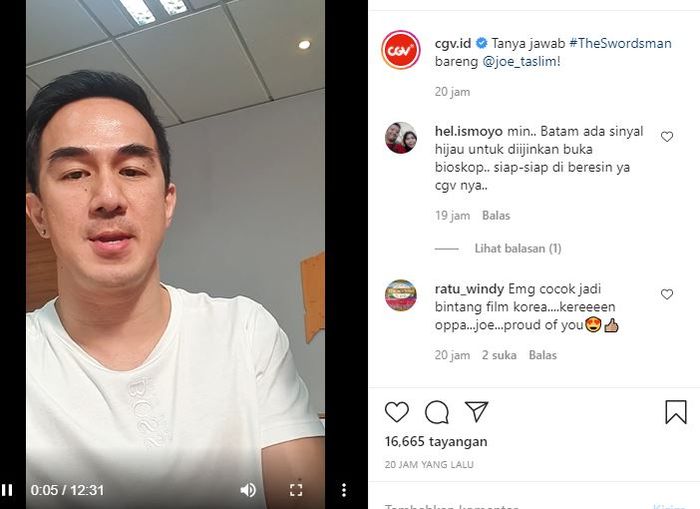 Joe Taslim menceritakan pengalaman tak terlupakan saat syuting The Swordsman.