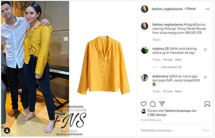 Gaya berpakaian Nagita Slavina ini sukses mencuri perhatian netizen