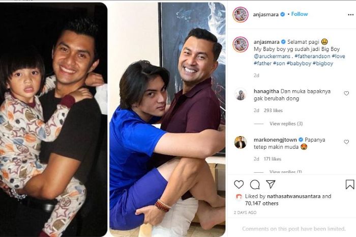 Potret Anjasmara dengan putranya.