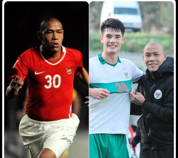 Nova Arianto bersama Elkan Baggott 