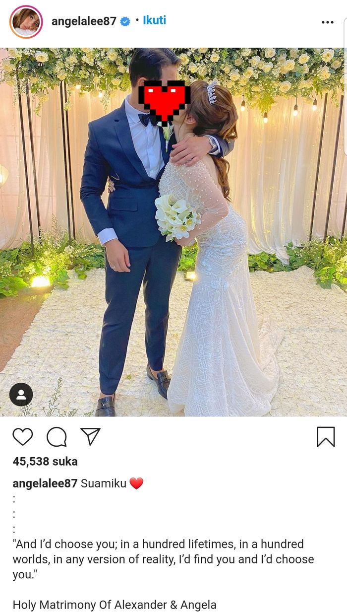 Angela Lee secara resmi telah menikah dengan kekasihnya bernama, Alexander