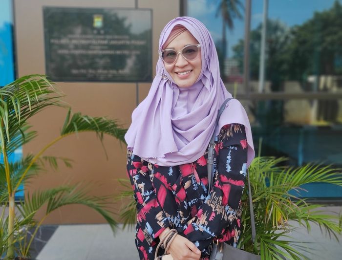 Okie Agustina saat ditemui Grid.ID di kawasan Kemayoran, Jakarta Pusat pada Selasa (20/10/2020).