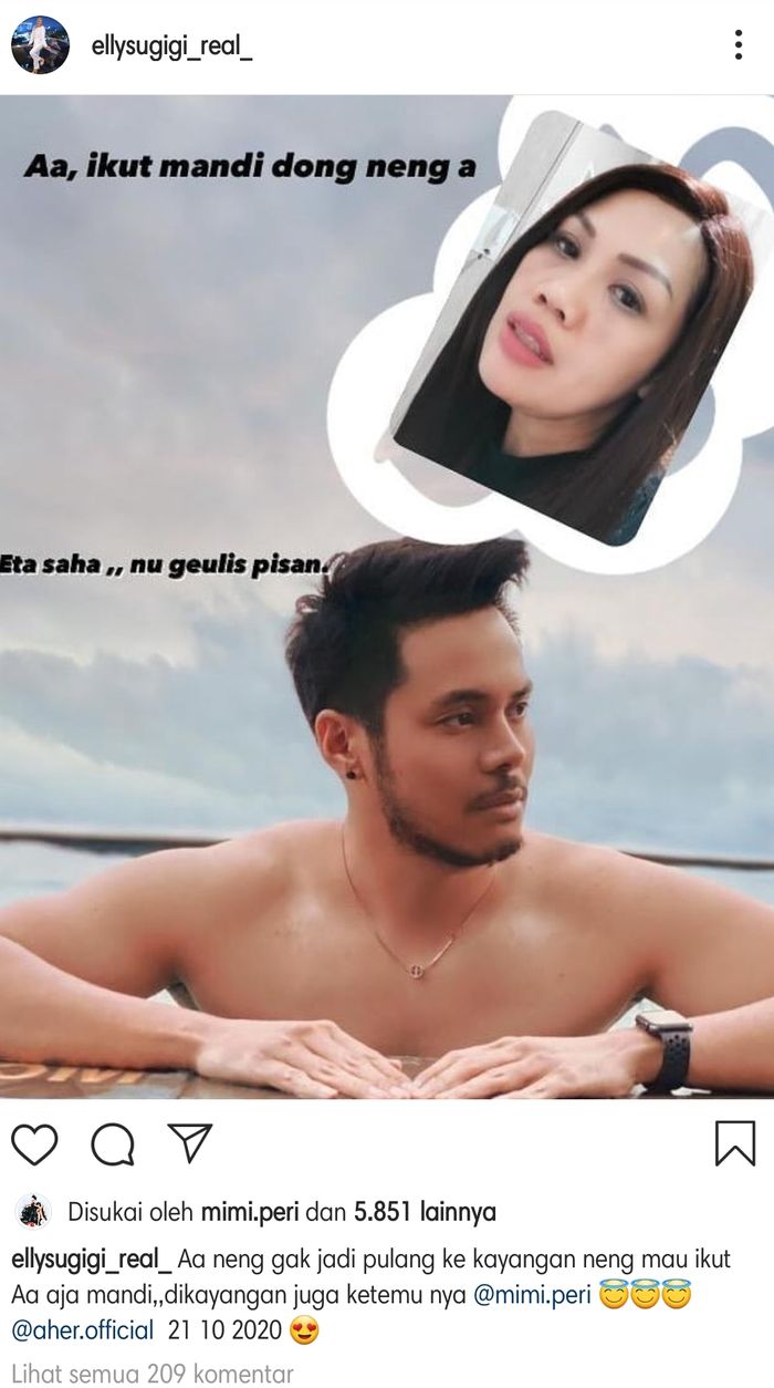 Elly Sugigi mendapat kritikan dari netizen lantaran ia memamerkan foto tanpa mengenakan hijab di instagramnya.