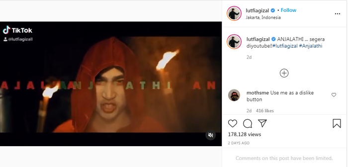 Lutfi Agizal kembali buat heboh netizen dengan video teaser Anjalathi.