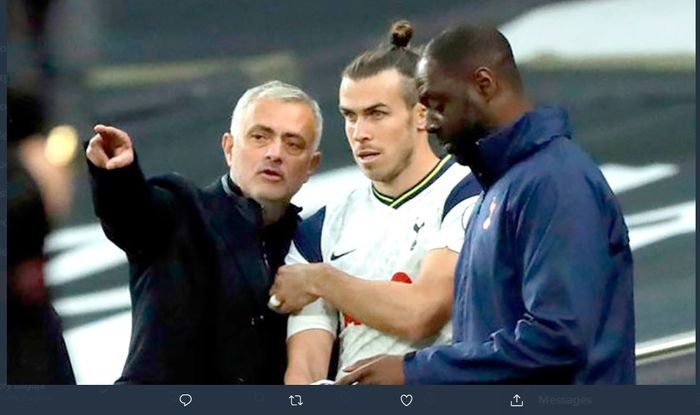 Gareth Bale dimasukkan pelatih Jose Mourinho sebagai pemain pengganti dalam duel Tottenham Hotspur kontra West Ham United.