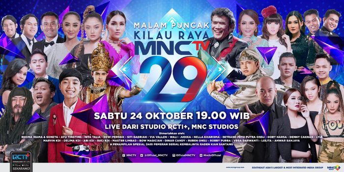 Poster acara malam puncak Kilau Raya MNCTV 29.