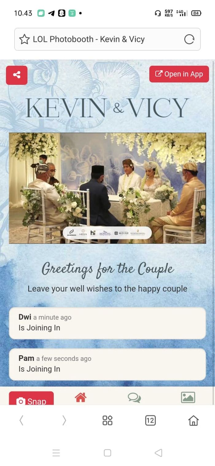 Pasangan Kevin Aprilio dan Vicy Melanie resmi berstatus sebagai suami istri.