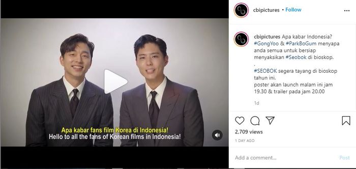 Park Bo Gum dan Gong Yoo menyapa penggemar Tanah Air. 