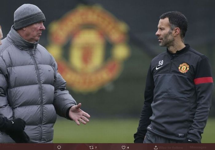 Sir Alex Ferguson dan Ryan Giggs saat masih sama-sama di Manchester United.