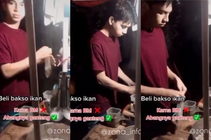 Viral tukang bakso ikan berwajah mirip dengan presenter tajir, Raffi Ahmad 