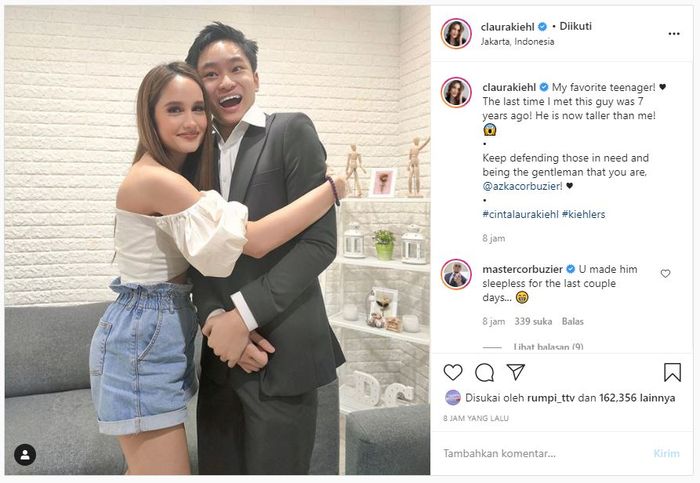 Azka Corbuzier terlihat girang ketika Cinta Laura memeluknya dengan senyuman, komentar Deddy Corbuzier jadi sorotan