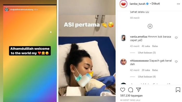 Zaskia Gotik dan Sirajuddin Mahmud  dikarunia anak pertama pada Sabtu (7/11/2020).