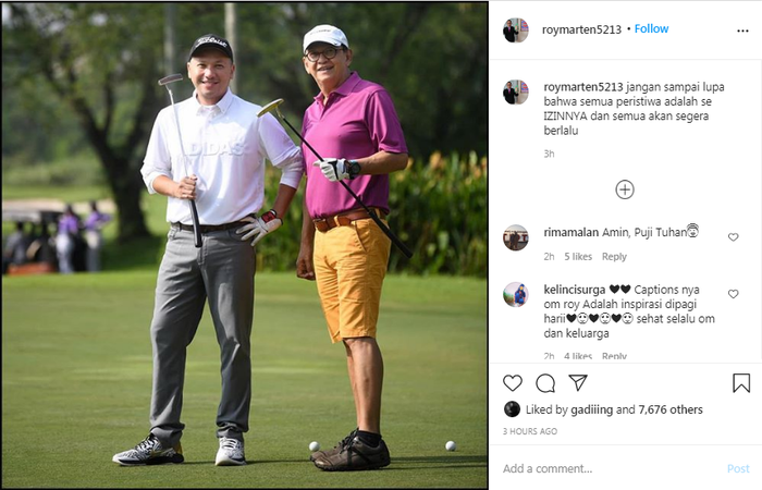 Unggahan Roy Marten bersama sang putra, Gading Marten.