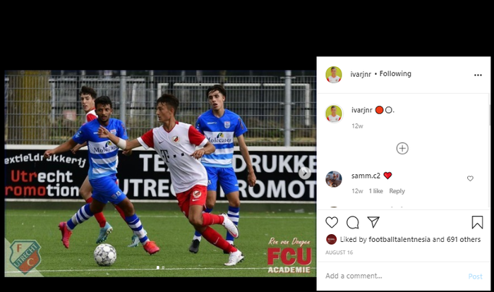 Pemain keturunan Indonesia, Ivar Jenner.