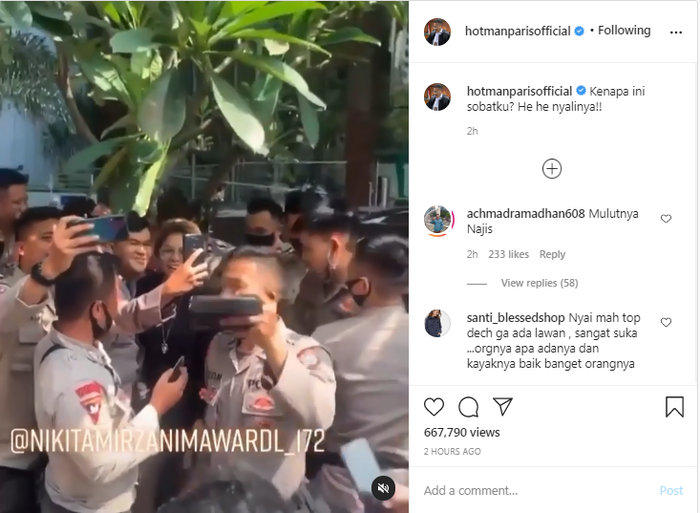 Postingan Hotman Paris.