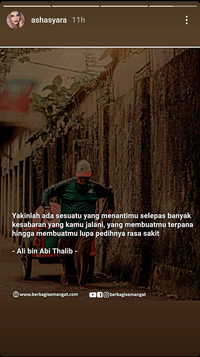 Postingan Asha Shara usai dirinya dikabarkan gugat cerai suami.