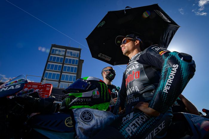 Pembalap Petronas Yamaha SRT, Franco Morbidelli, pada balapan GP Valencia di Sirkuit Ricardo Tormi, Minggu (15/11/2020).