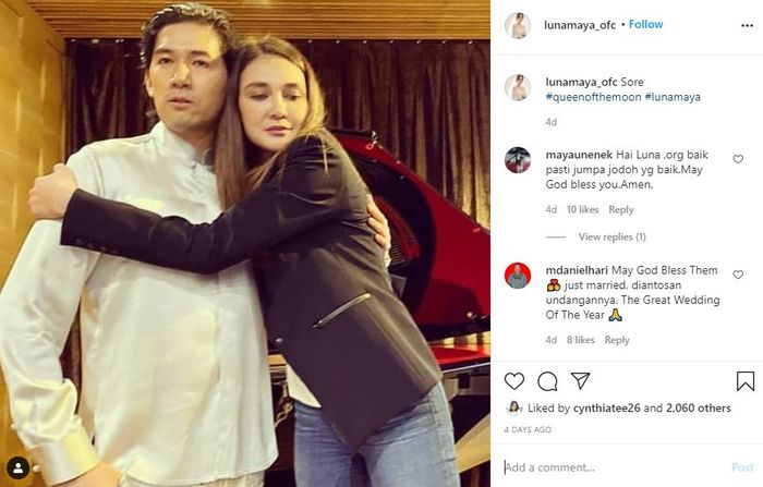 Luna Maya memeluk mesra Iskandar Widjaja