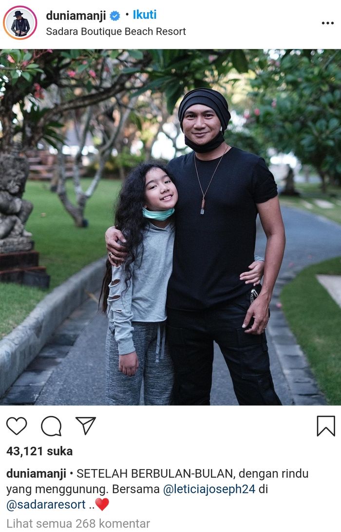 Anji Manji mengungkap kerinduannya kepada anak pertamanya dengan Sheila Marcia Joseph, Leticia Charlotte Agraciana Joseph.