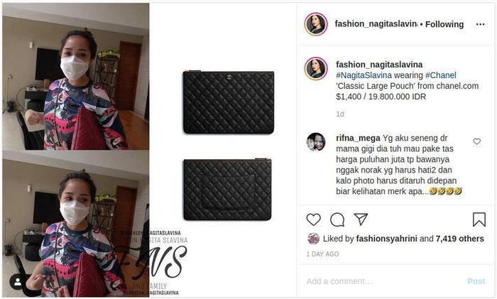 Cuek kempit pouch seharga RP 20 juta di ketiaknya, Nagita Slavina bikin netizen ngelus dada