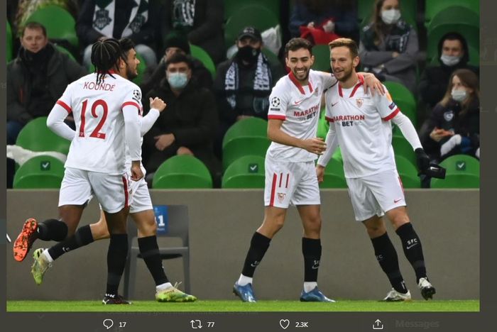 Sevilla lolos ke babak 16 besar setelah mengalahkan Krasnodar di matchday 4 Liga Champions.