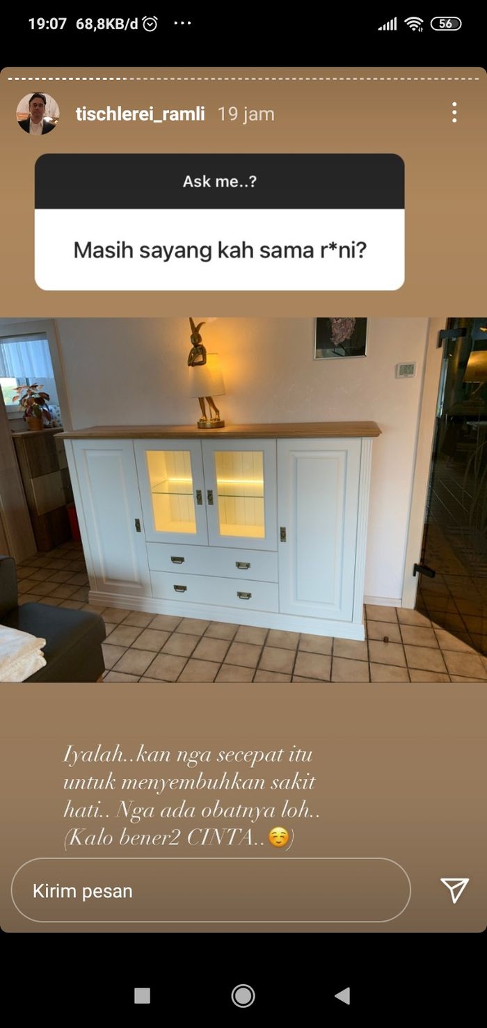 Sang mantan, Indra Weber Ramli mengungkapkan perasaannya mengenai Kalina Ocktaranny.