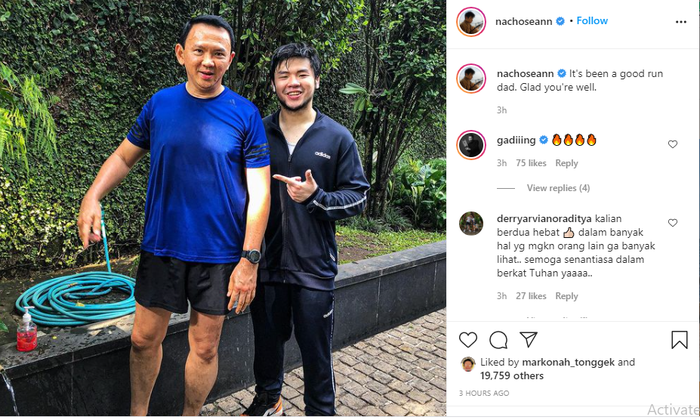 Foto Nicholas Sean dan Ahok