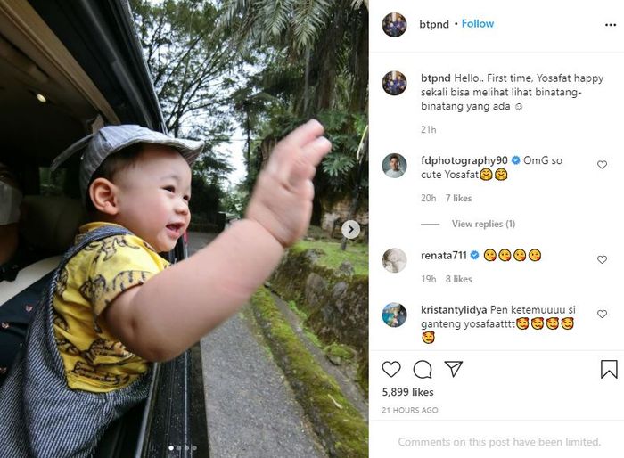 Yosafat Abimanyu Purnama terlihat menggemaskan