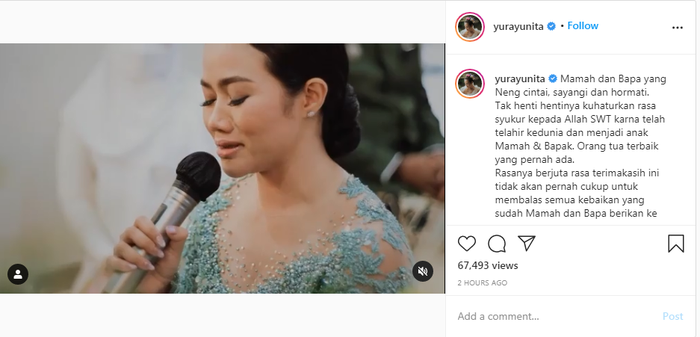 Momen haru prosesi sungkeman Yura Yunita.